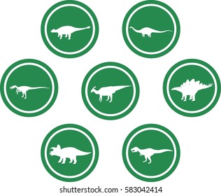 Dinosaur Round Emblem Set Dark Green