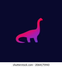 dinosaur, sauropod icon on dark