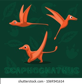 Dinosaur Scaphognathus Cartoon Vector Illustration