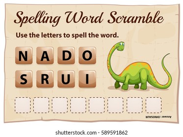 Dinosaur scramble card