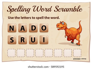 Dinosaur scramble card