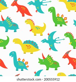 Dinosaur seamless background. Vector illustration. 