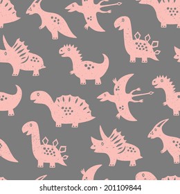 Dinosaur seamless background. Vector illustration. 