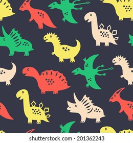 Dinosaur seamless background. Vector illustration. 