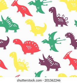 Dinosaur seamless background. Vector illustration. 