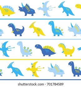 Dinosaur seamless background. Vector illustration. 