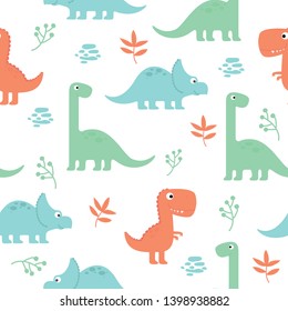 Dinosaur Seamless Pattern for Background and Wallpaper