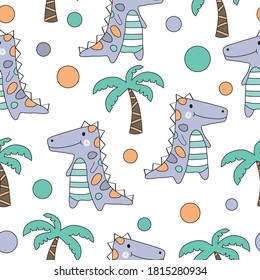dinosaur seamless pattern, can be used for textile,  background, book cover, packaging