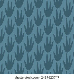 Dinosaur seamless pattern footprint tracks. Minimal color background. Dinosaur footprint seamless pattern perfect for textile, wrap and wallpaper and design.