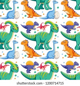 A dinosaur seamless pattern illustration