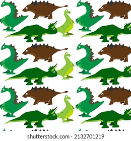 Dinosaur seamless pattern with more type of dinosaur. For fabric, scrapbooking, surface design
