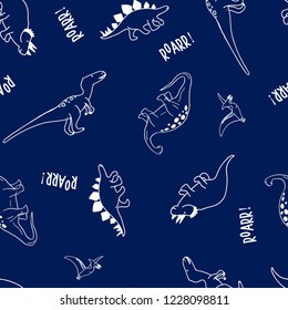 Dinosaur seamless pattern print design. Vector illustration design for fashion fabrics, textile graphics, prints.	