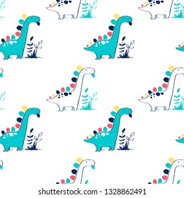 Dinosaur seamless pattern print design. Vector illustration design for fashion fabrics, textile graphics, prints.