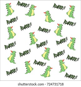 dinosaur seamless pattern. vector cartoon illustration