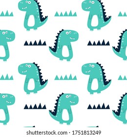 Dinosaur seamless pattern vector illustration for t-shirt design. Vector illustration design for fashion fabrics, textile graphics, prints.