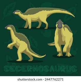 Dinosaur Secernosaurus Cartoon Vector Illustration