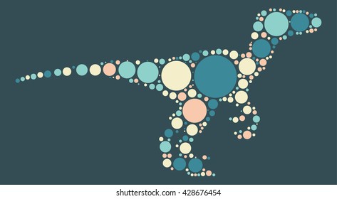 dinosaur shape design by color point