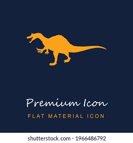 Dinosaur Shape Of Irritator premium material ui ux isolated vector icon in navy blue and orange colors