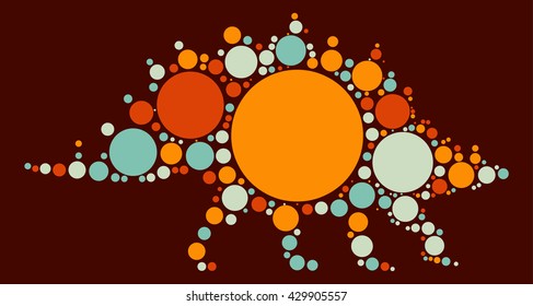  dinosaur shape vector design by color point