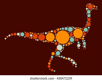 dinosaur  shape vector design by color point