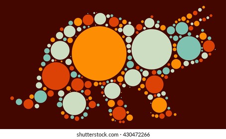 dinosaur  shape vector design by color point