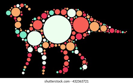 dinosaur shape vector design by color point