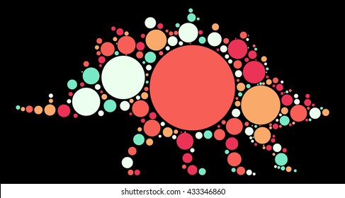 dinosaur shape vector design by color point