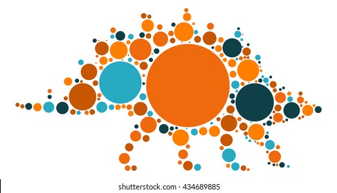 dinosaur shape vector design by color point