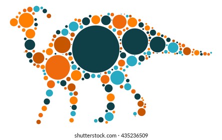 dinosaur shape vector design by color point