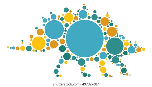 dinosaur shape vector design by color point