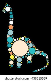 dinosaur shape vector design by color point