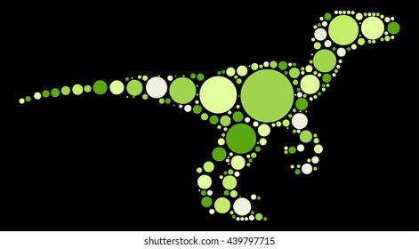 dinosaur shape vector design by color point