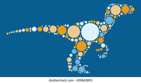 dinosaur shape vector design by color point