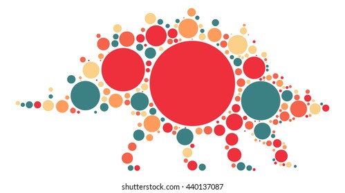 dinosaur shape vector design by color point