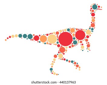 dinosaur shape vector design by color point