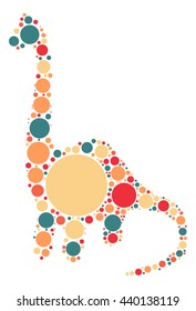 dinosaur shape vector design by color point