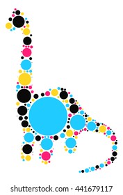 dinosaur shape vector design by color point