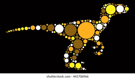 dinosaur shape vector design by color point