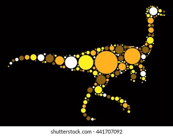 dinosaur shape vector design by color point