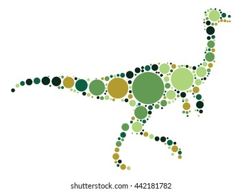 dinosaur shape vector design by color point
