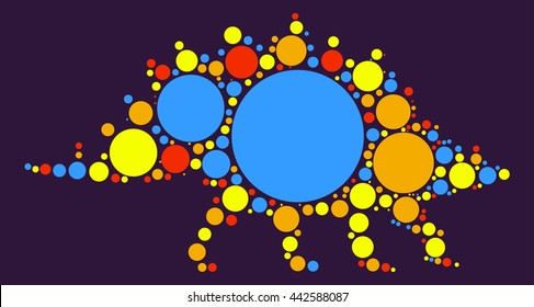 dinosaur shape vector design by color point