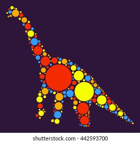 dinosaur shape vector design by color point