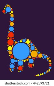 dinosaur shape vector design by color point
