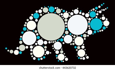 dinosaur shape vector design by color point
