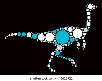 dinosaur shape vector design by color point