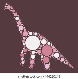 dinosaur shape vector design by color point