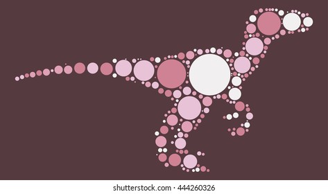 dinosaur shape vector design by color point