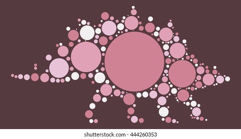 dinosaur shape vector design by color point