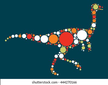 dinosaur shape vector design by color point