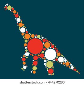 dinosaur shape vector design by color point